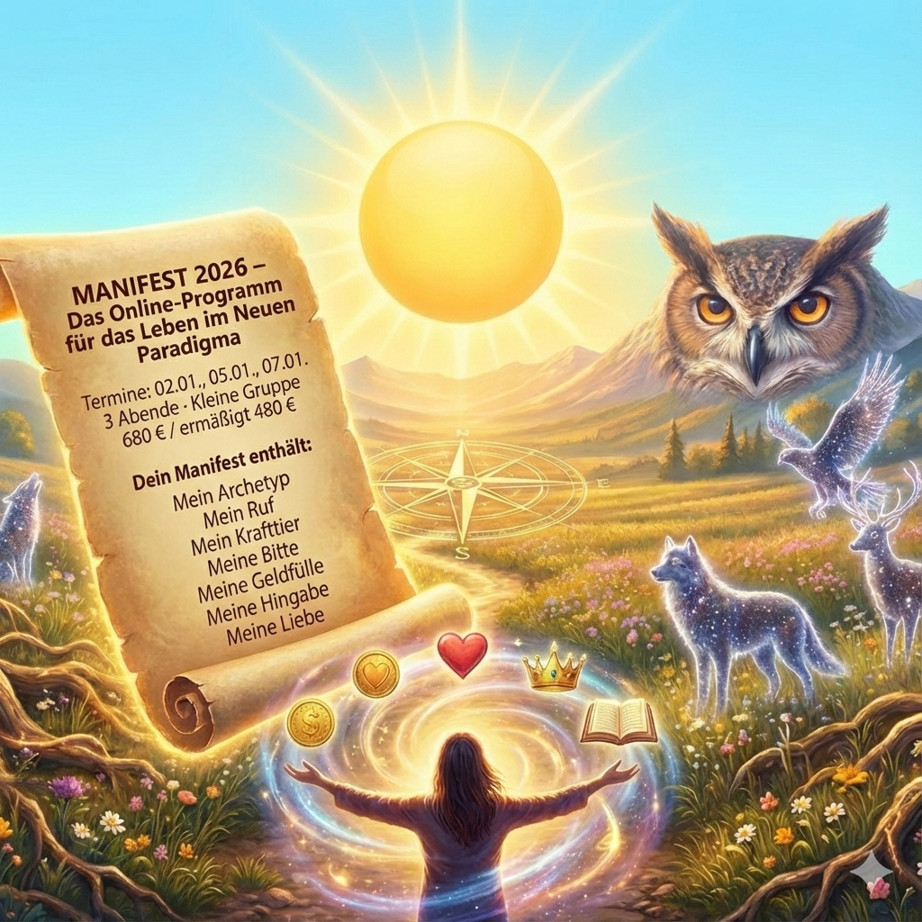 Manifest 2026: Erschaffe deinen seelischen Bauplan für ein Erfolgsjahr im Neuen Paradigma. 4 Abende Intensiv-Coaching für Urkraft, Fülle & Intuition.